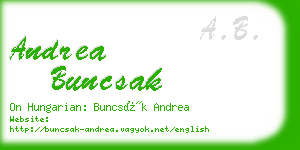 andrea buncsak business card